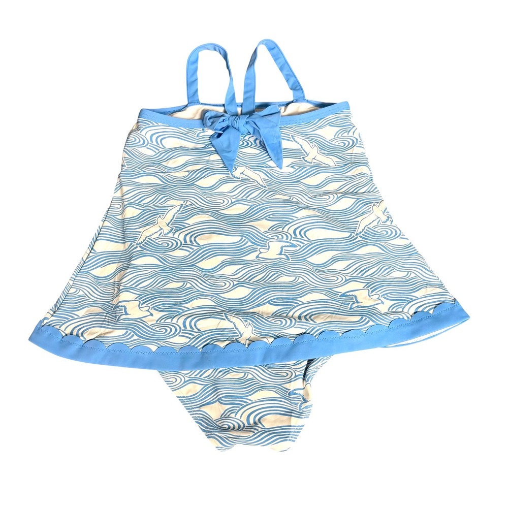 The Beaufort Bonnet Co Stratford Scallop Swimsuit Blue Wave Seagull One Piece